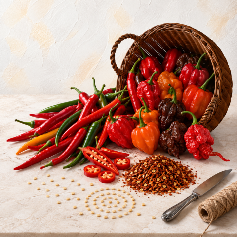 Chili és habanero paprika