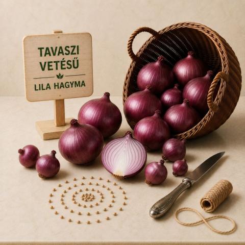 Tavaszi vetésű lila hagyma
