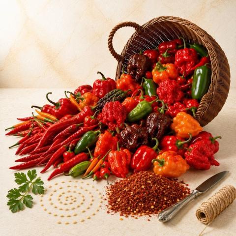 Chili, habanero, jalapeno, snack paprika